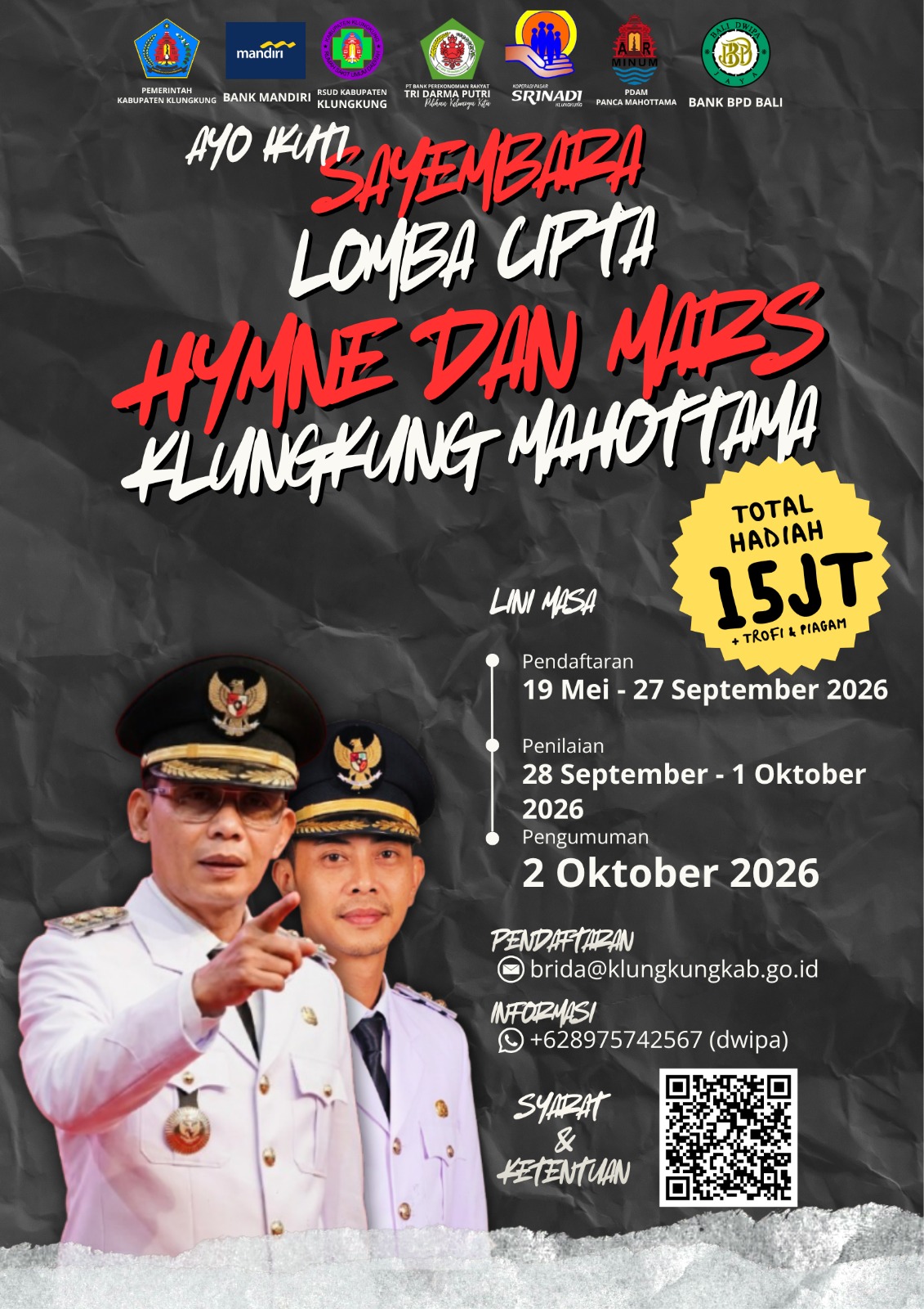 Ayo Ikut Sayembara Lomba Cipta Hymne dan Mars Klungkung Mahottama