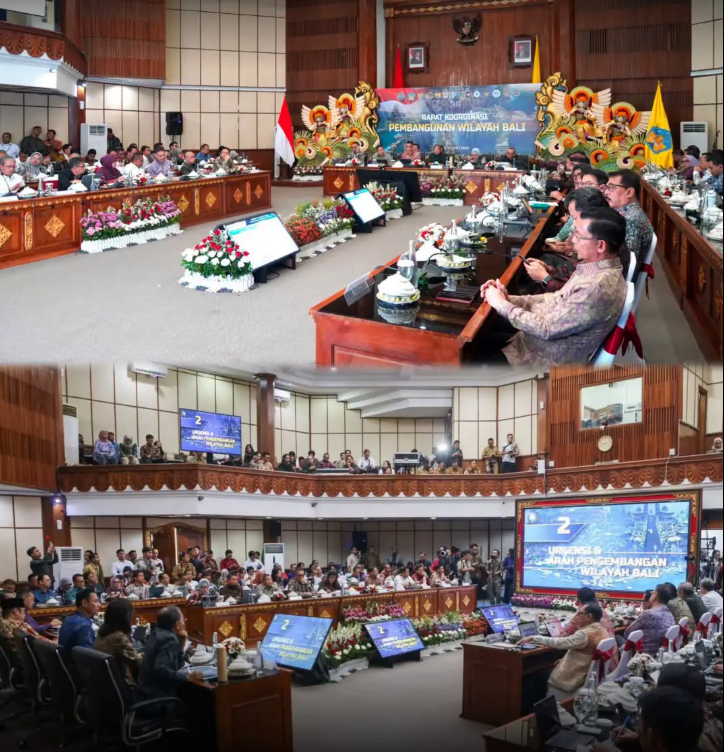 Bupati Klungkung menghadiri Rapat Koordinasi (Rakor) Tingkat Menteri terkait pengembangan wilayah Provinsi Bali di Gedung Wiswa Sabha Utama, Kantor Gubernur Bali