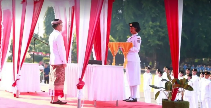 Perayaan HUT ke-81 RI di Kabupaten Klungkung berlangsung khidmat di Alun-Alun Ida Dewa Agung Jambe